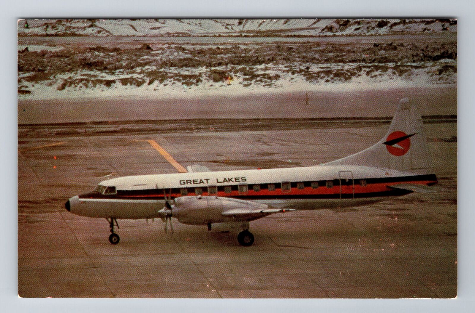 Great Lakes Air Convair CV-580, Plane, Transportation Antique Vintage Postcard