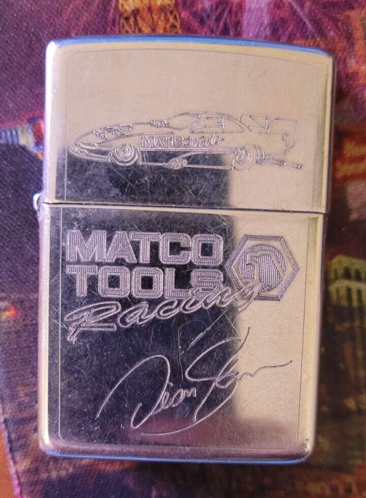 Vintage 1995 Matco Racing Dean Skuza Silver Plated Zippo Lighter