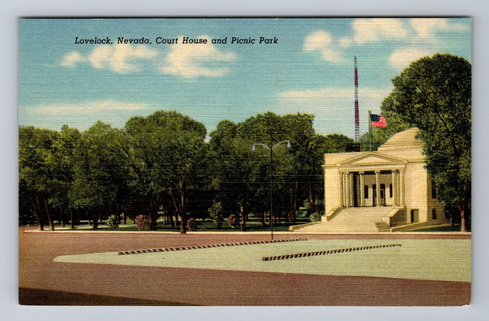 Lovelock NV-Nevada, Court House & Picnic Park, Antique Vintage Souvenir Postcard