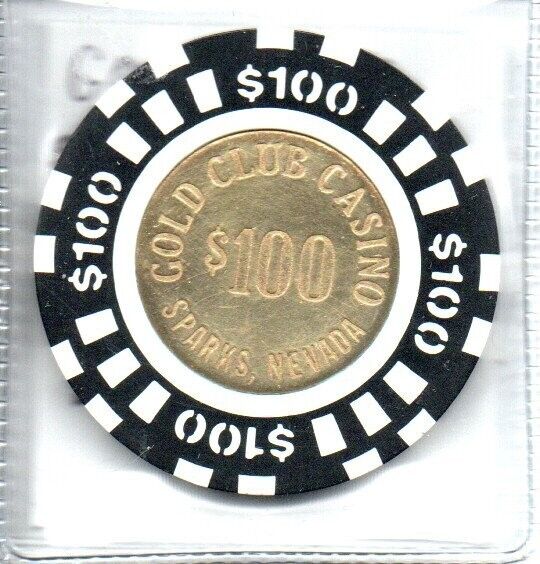Gold Club Casino 1987 Sparks Nevada 100 Dollar Gaming Chip as pictured