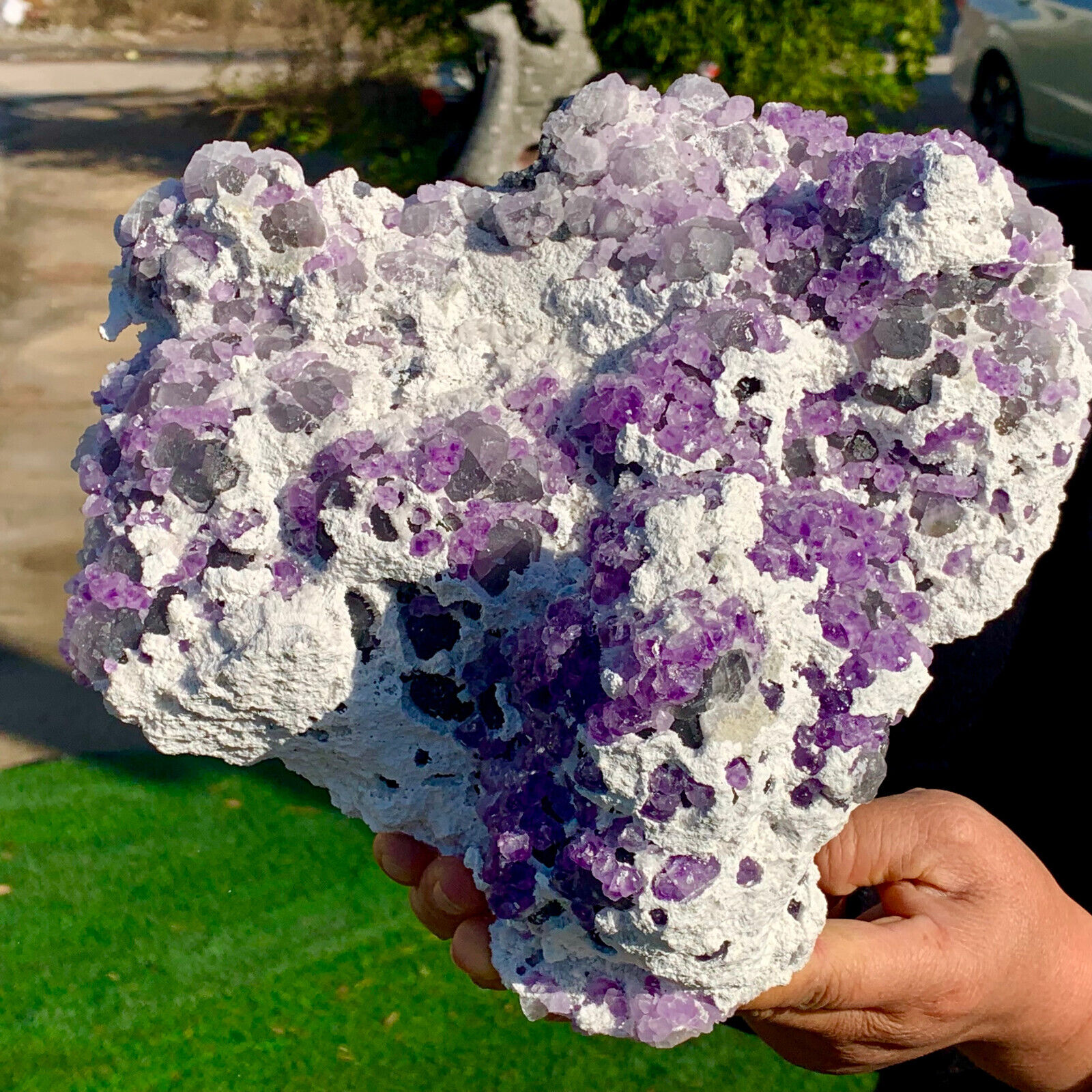 10.46LB Rare transparent purple cube fluorite mineral crystal sample/China