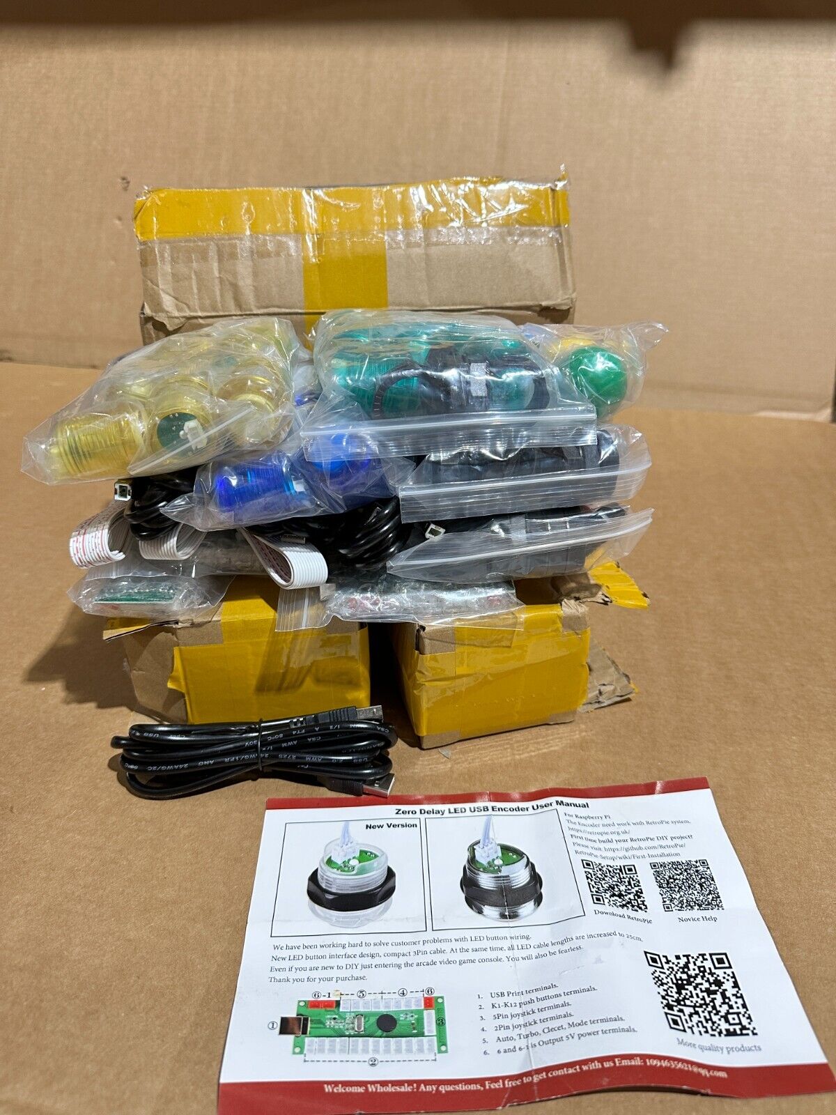 EG STARTS Four Player Arcade DIY Kits Parts USB Encoder to PC Joystick + 5Pin