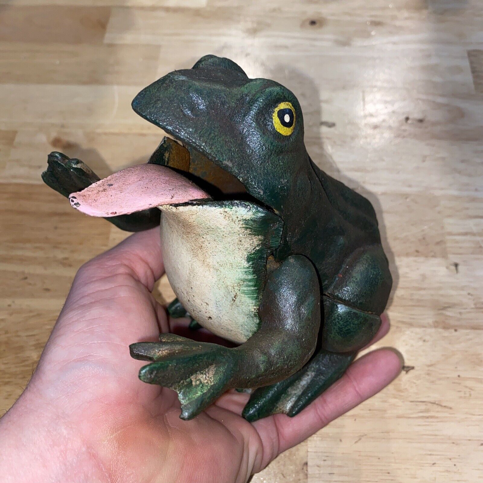 Frog Toad Mechanical Piggy Bank CAST IRON Reptile Snake Collector 3+ POUNDS