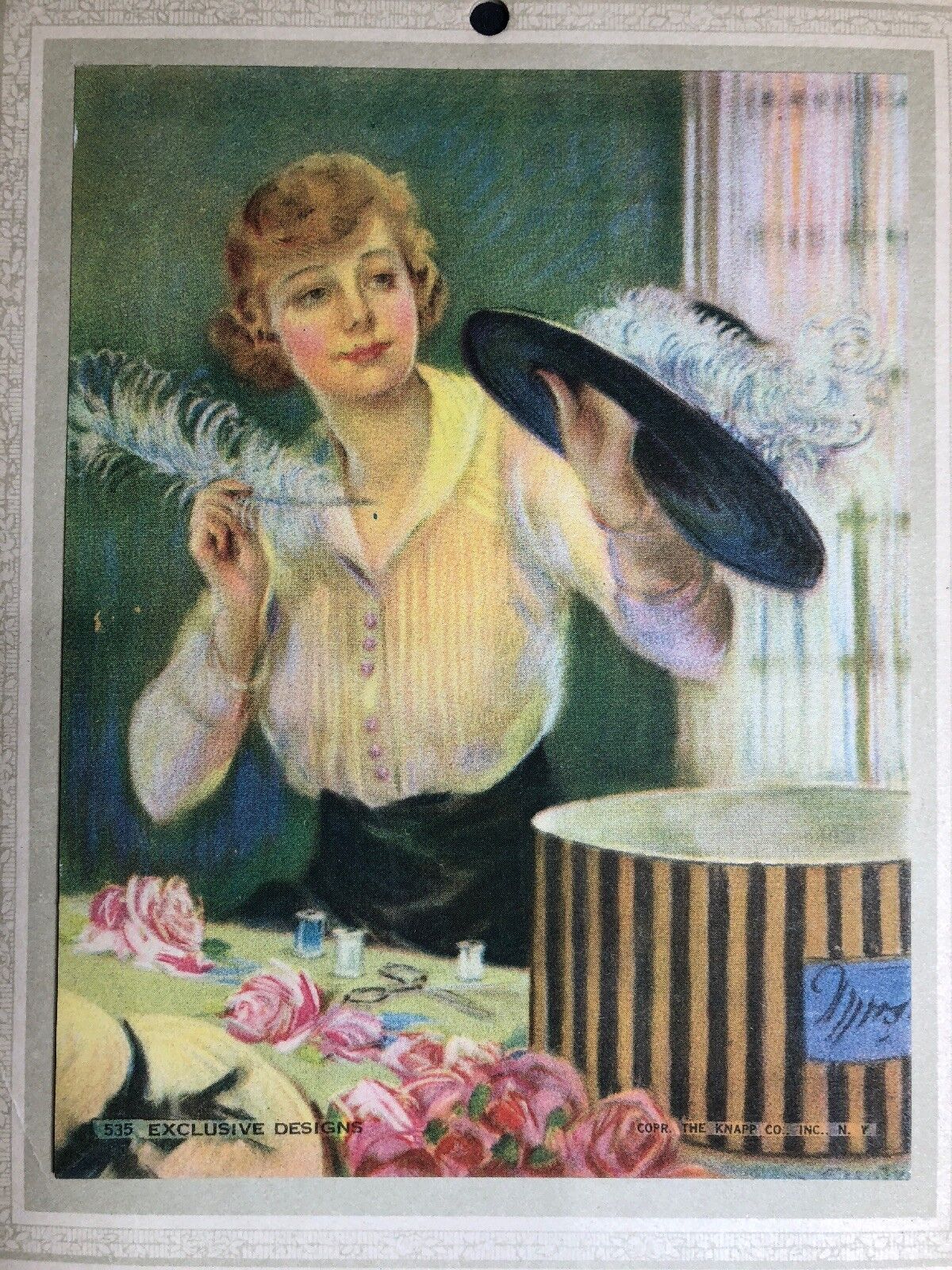 1921 Calendar Sign Pretty Lady Art Grand Rapids Michigan Flapper Girl Christy
