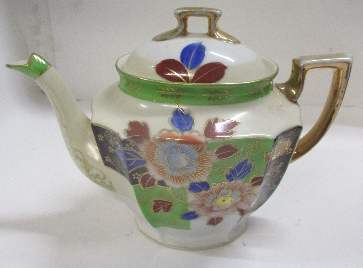 Vintage Hand Painted Floral Tea Pot Japan