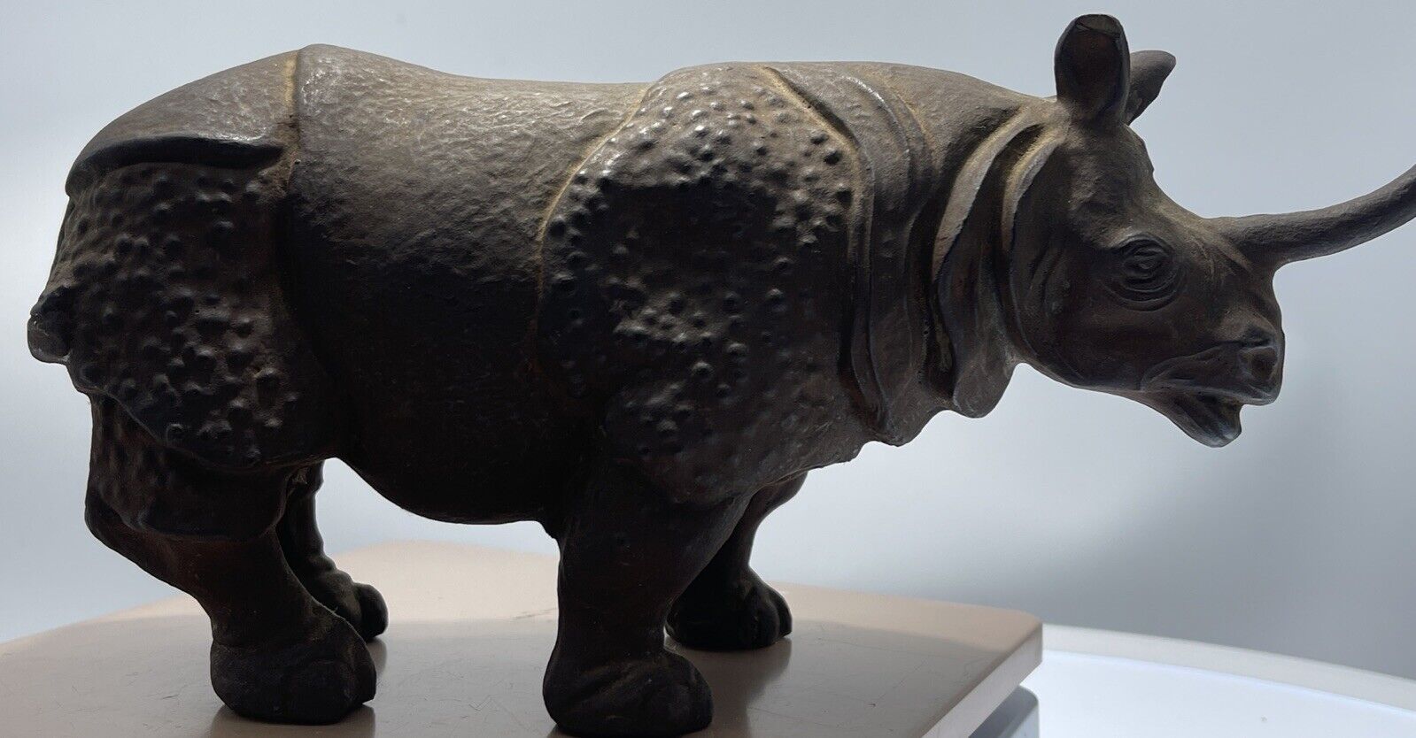 Vintage Rhino Rhinoceros Statue Figure 8” Long By 4.5” Tall
