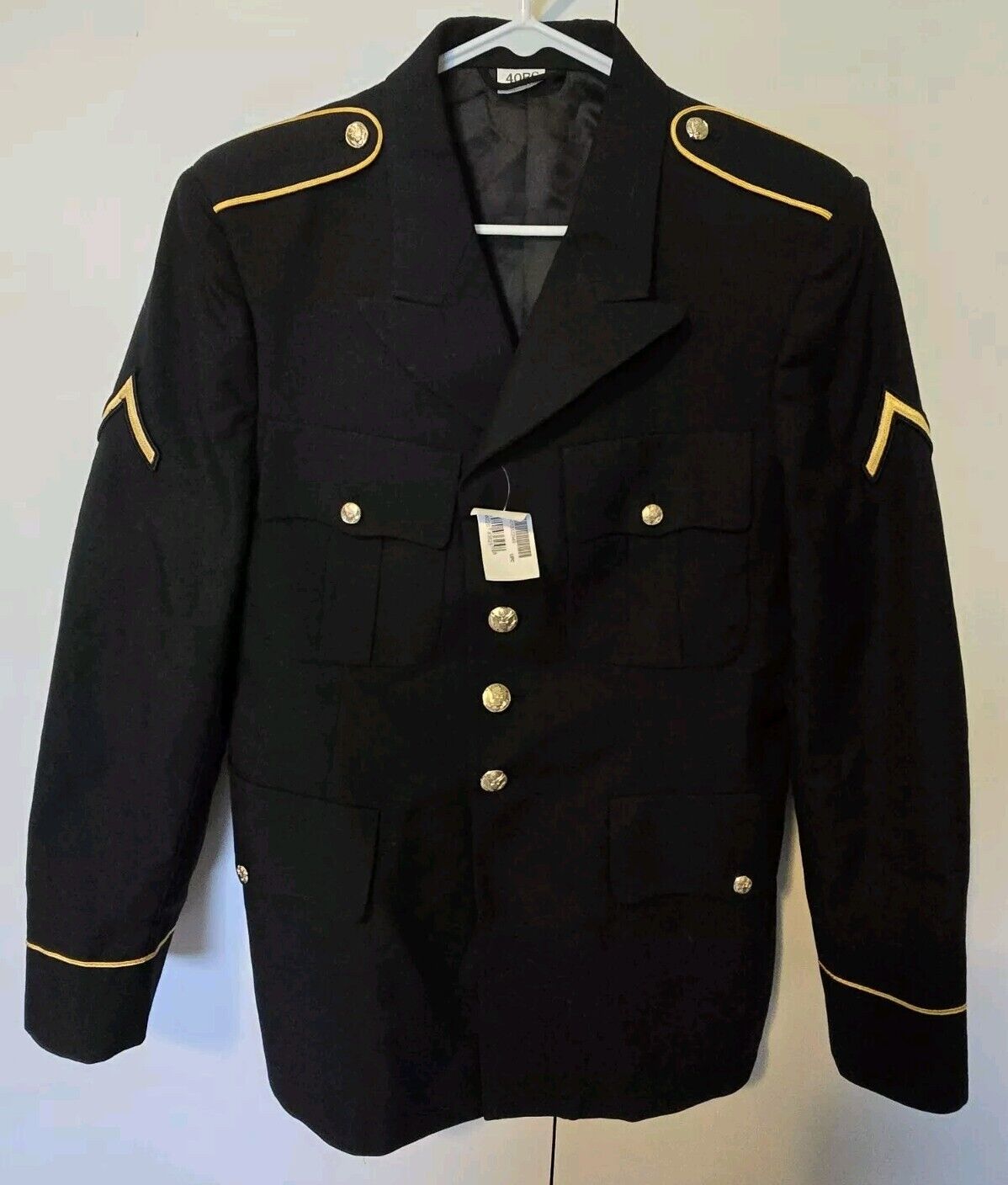 NWT ASU Army Dress Uniform Coat Jacket Size 40R PFC Rank Needs Dry Cleaned