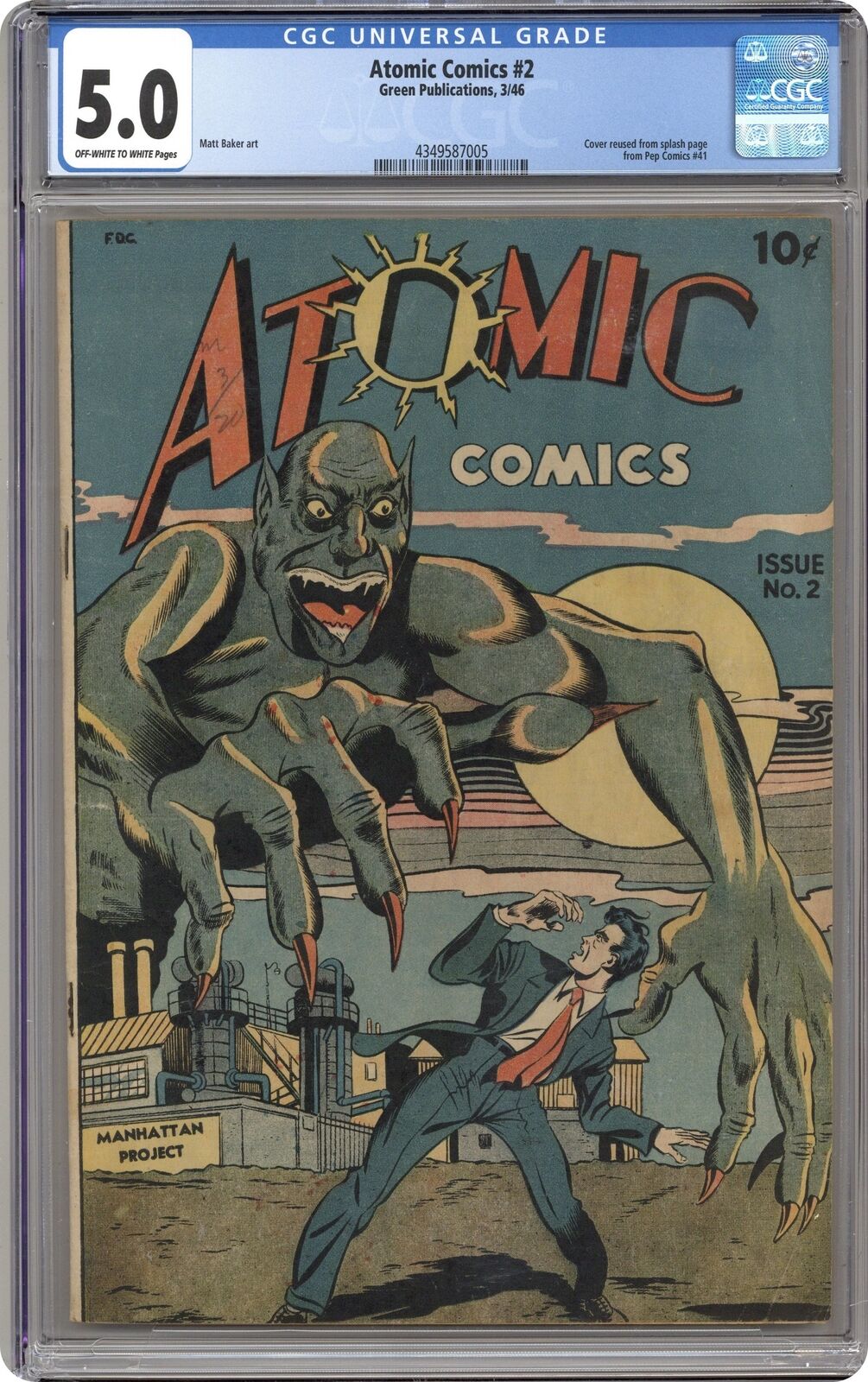 Atomic Comics #2 CGC 5.0 1946 4349587005
