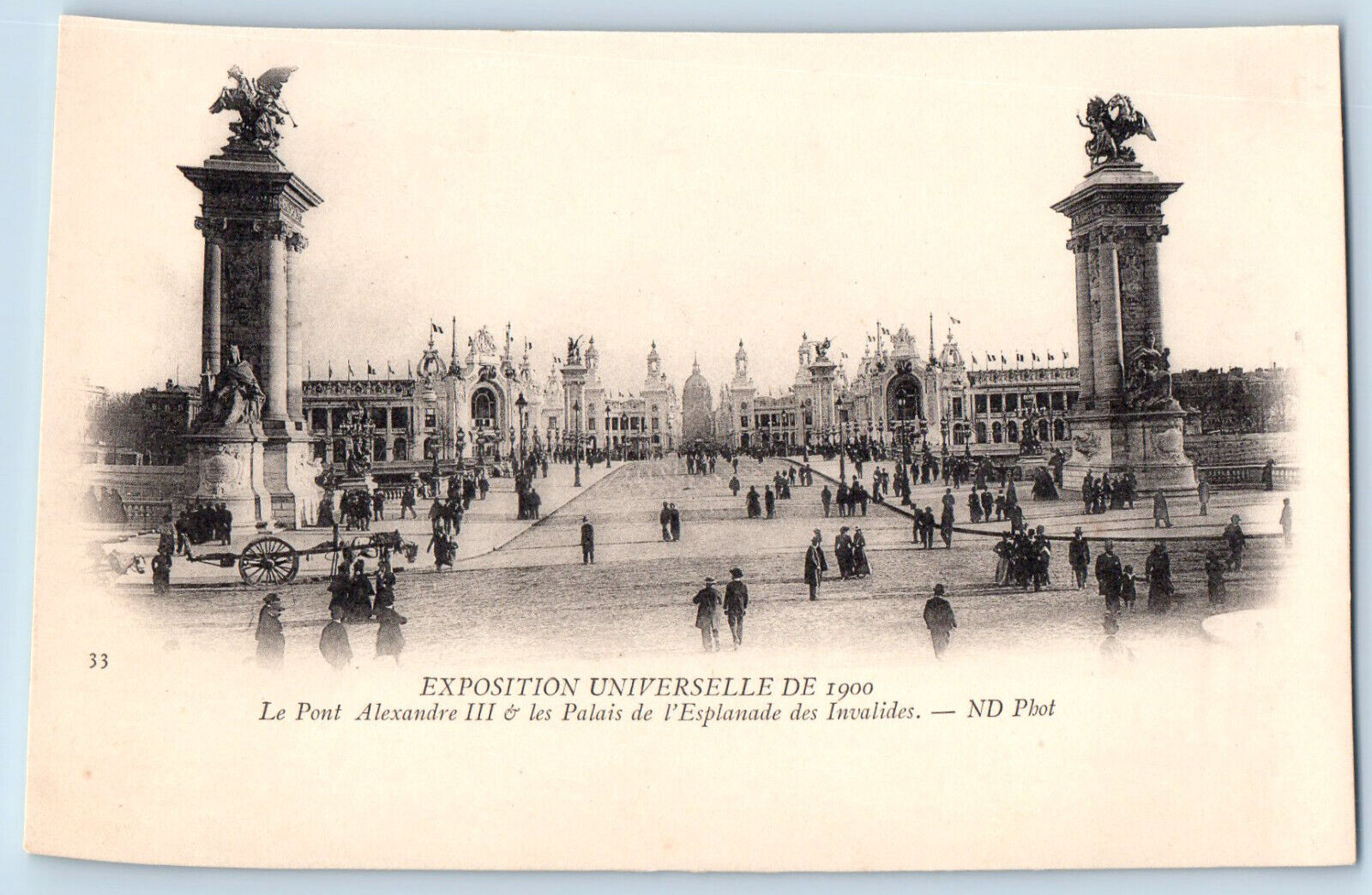 Paris France Postcard Alexandre III Bridge Palaces Esplanade Invalidities 1900