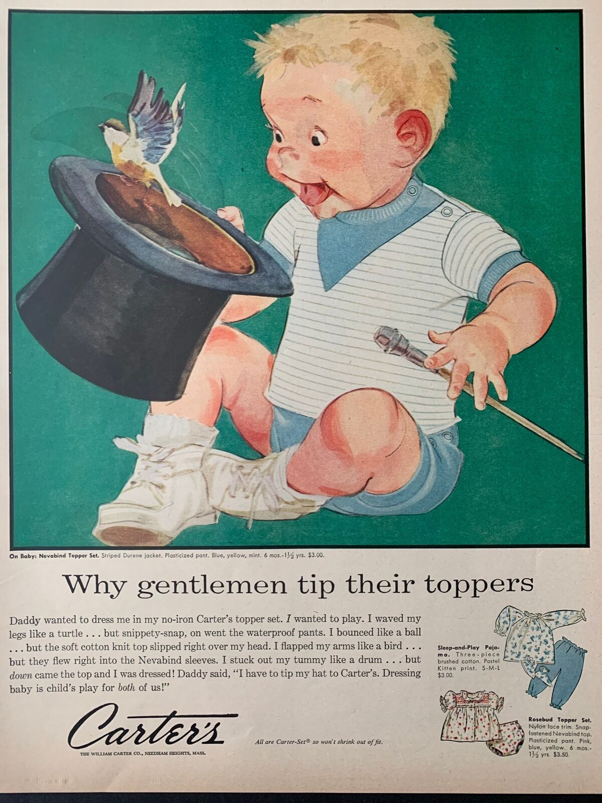 Vintage 1957 Carter’s Children’s Clothing Ad