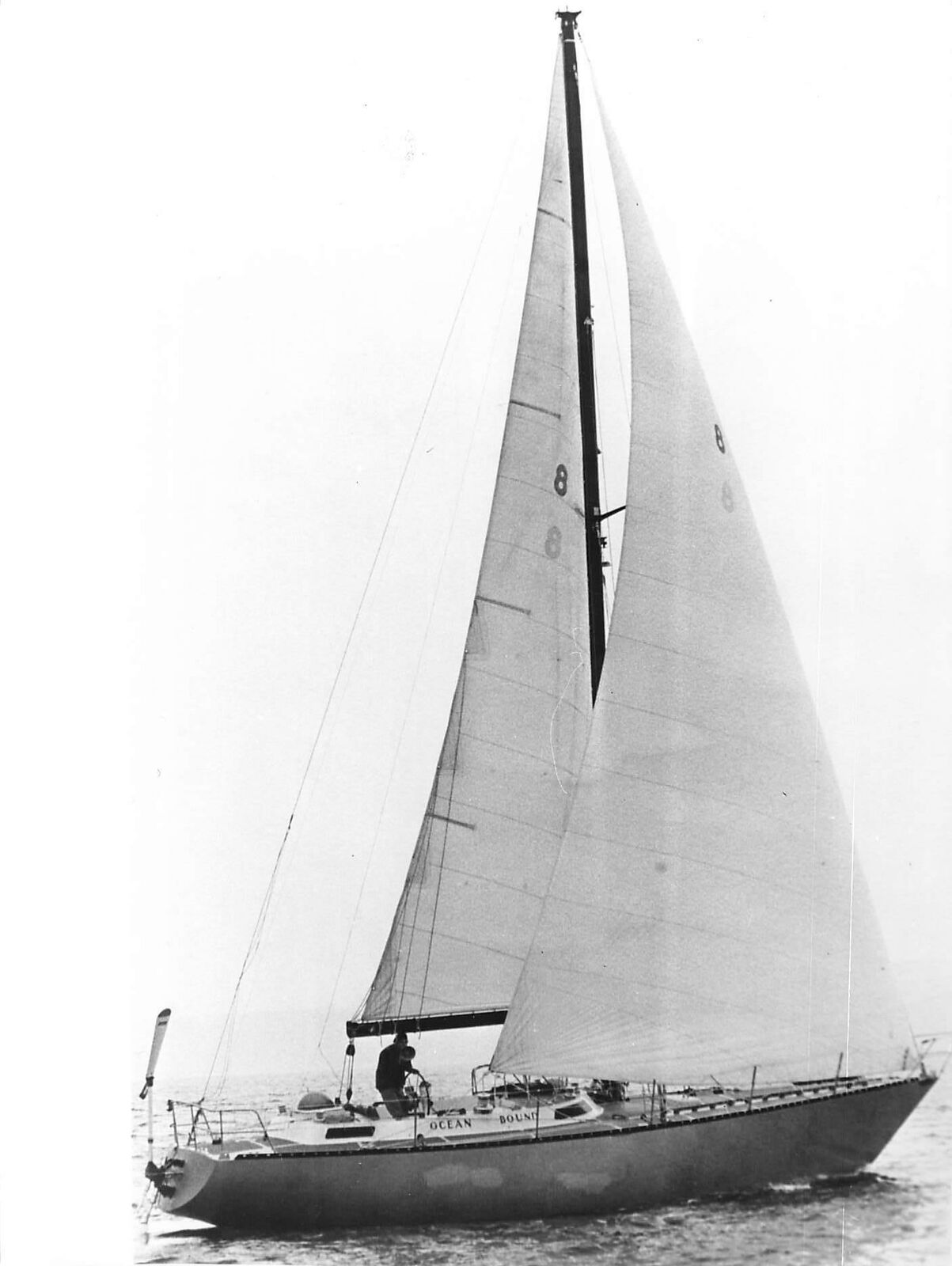 1980 Press Photo New Record At Sea David Scott Cowper Ocean Bound boat sailing