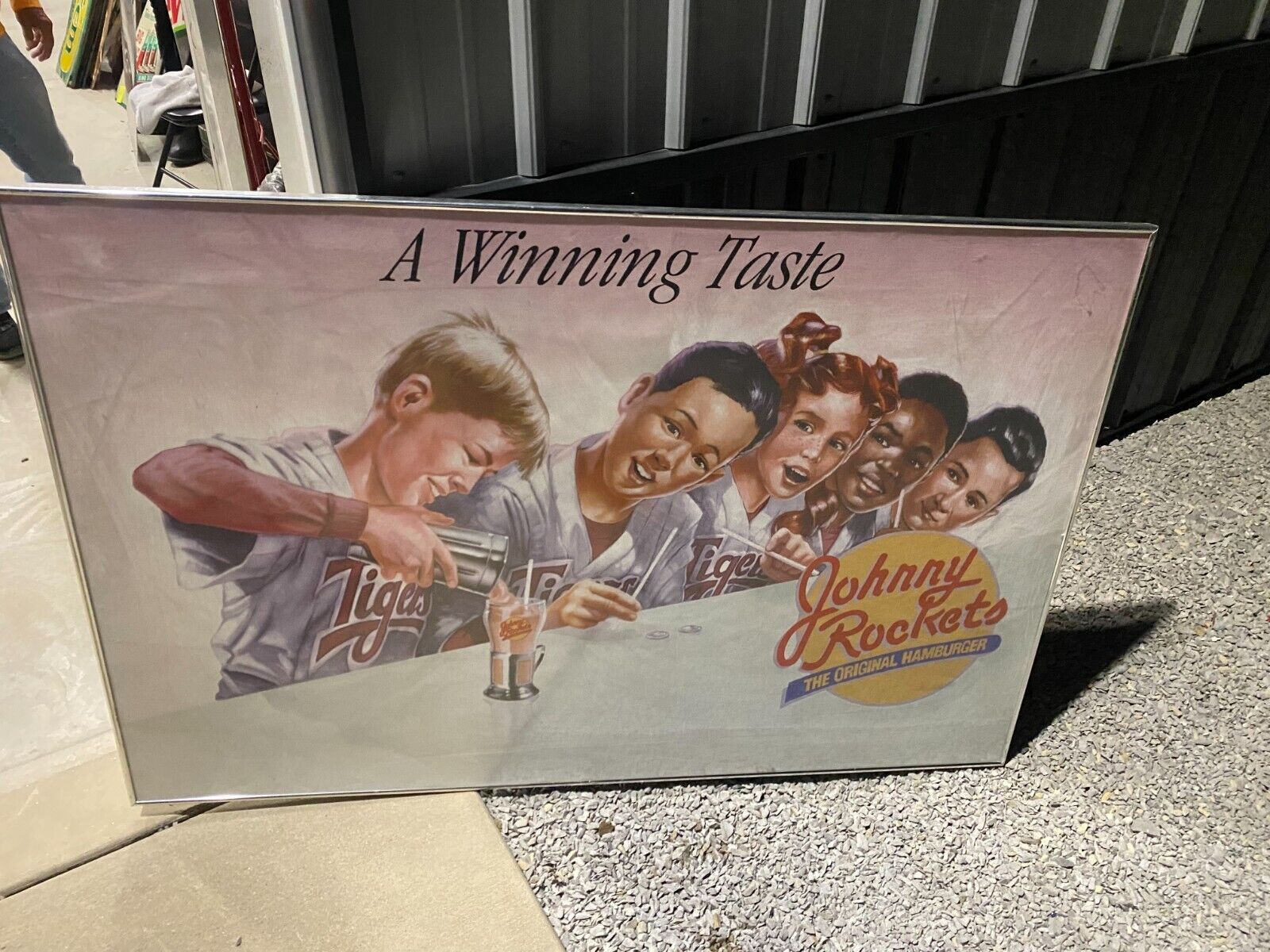 Vintage Johnny Rockets Baseball Kids Theme Restaurant Sign Ice Cream 56\