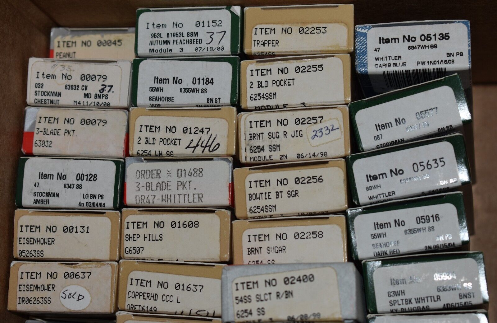 Wholesale Lot of CASE KNIVES EMPTY BOXES.  67 Total Boxes