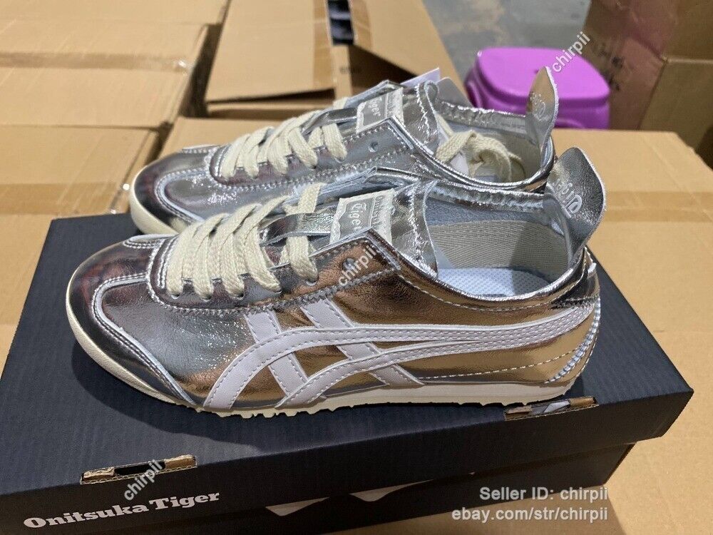 New Onitsuka Tiger MEXICO 66 Silver/Off White Unisex Running Shoes THL7C2-9399