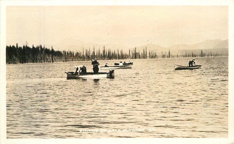 California Plumas 1941 Fishing Almanor RPPC Photo Postcard 22-9054