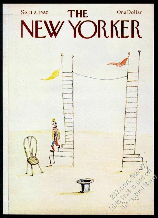 New Yorker magazine framing cover September 8 1980 Paul Degen clown