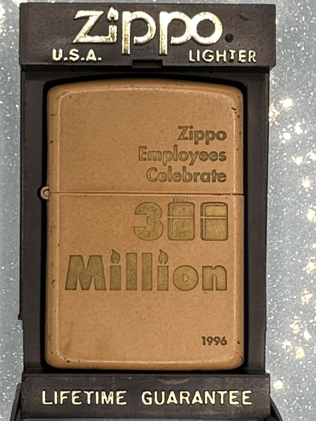 Vintage Zippo Employees Celebrate 300 Million Tan Matte Zippo Lighter