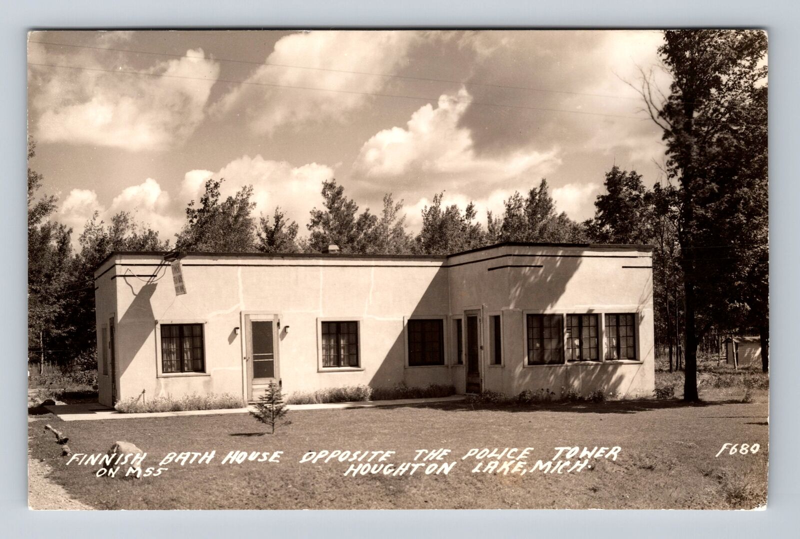 Houghton Lake MI-Michigan, RPPC, Finnish Bath House Antique, Vintage Postcard
