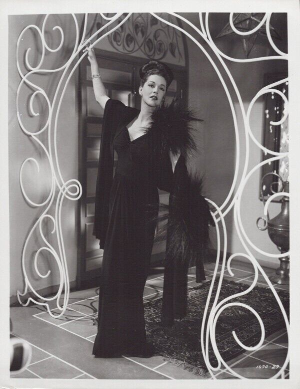 Maria Montez vintage 8x10 inch photo 1940's style glamour pose in back dress