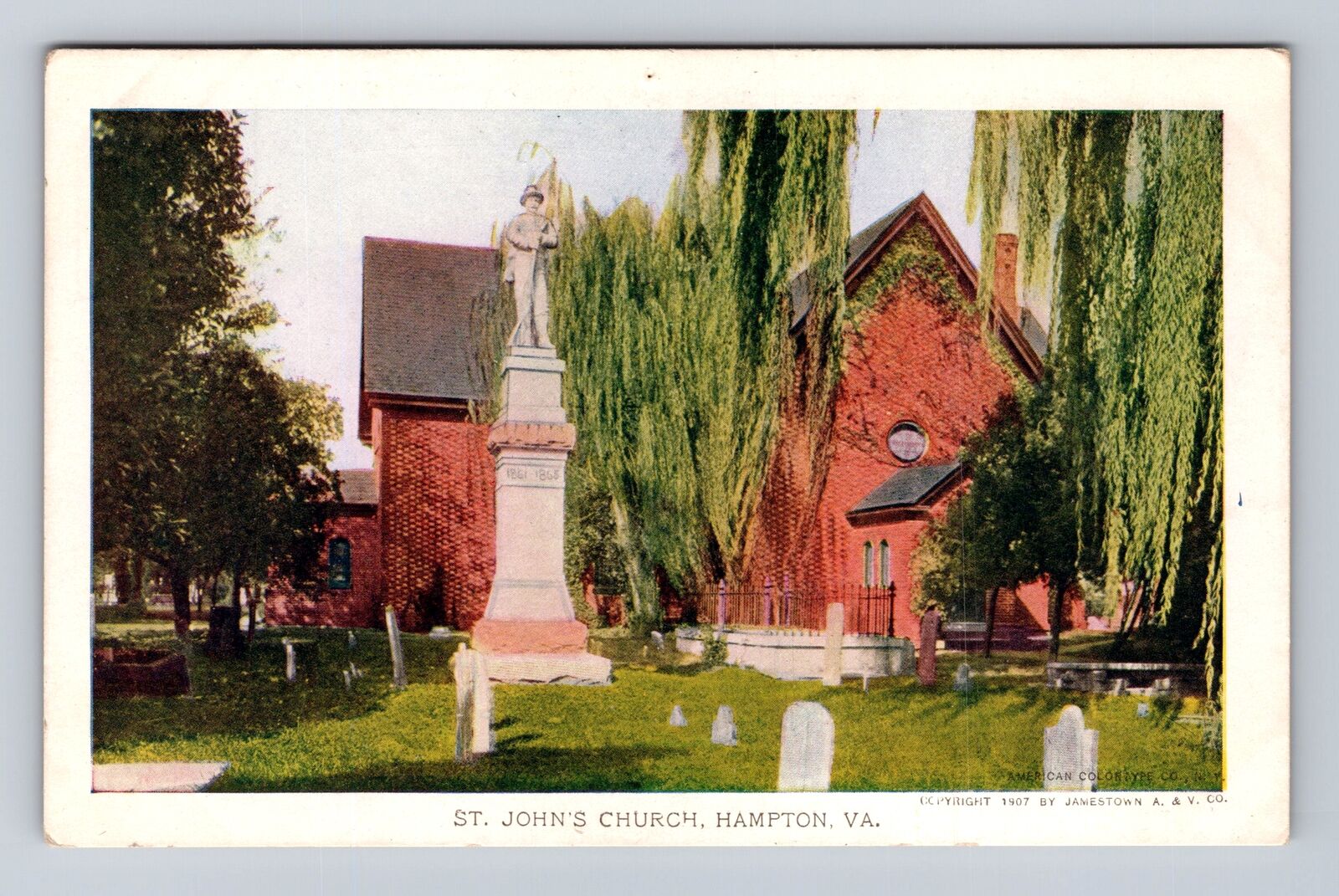 Jamestown VA-Virginia, Jamestown Exposition St Johns Church, Vintage Postcard