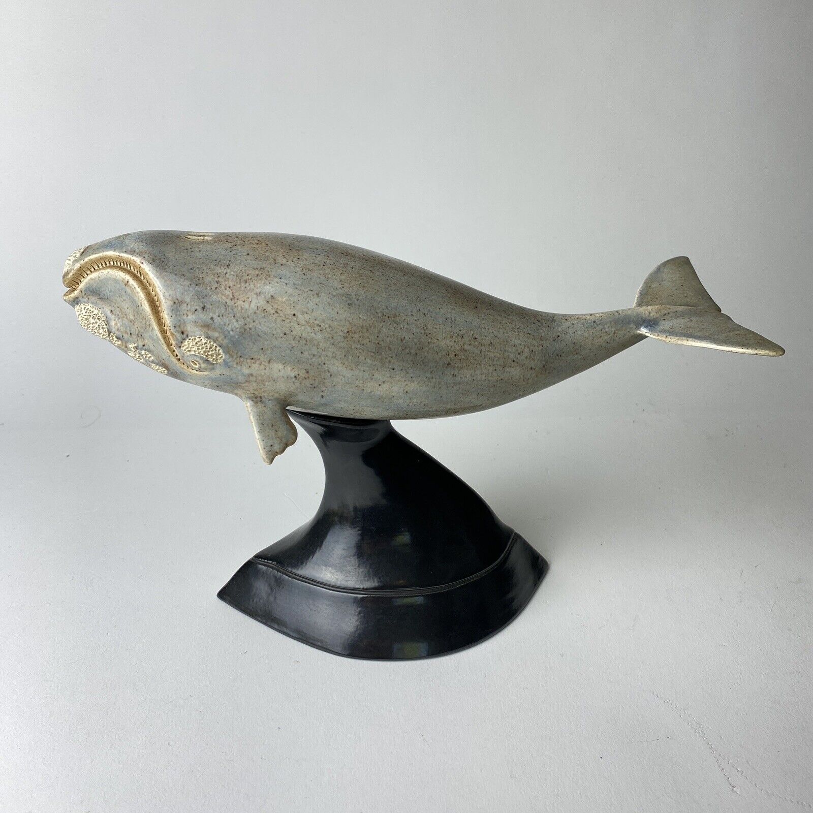 Vintage Michael Mancuso Porcelain Right Whale Sculpture Signed Numbered #4