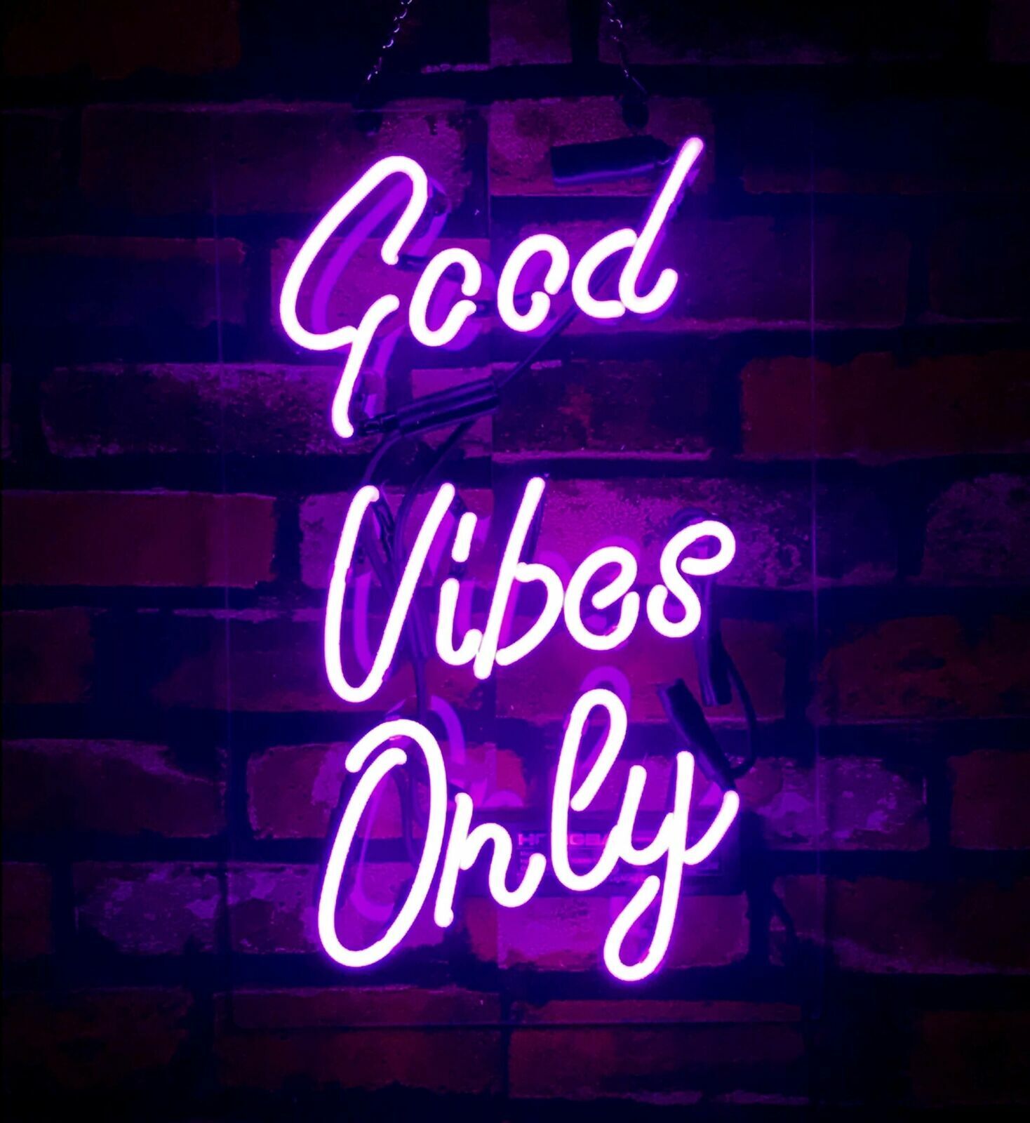 New Good Vibes Only Purple Neon Sign 14\