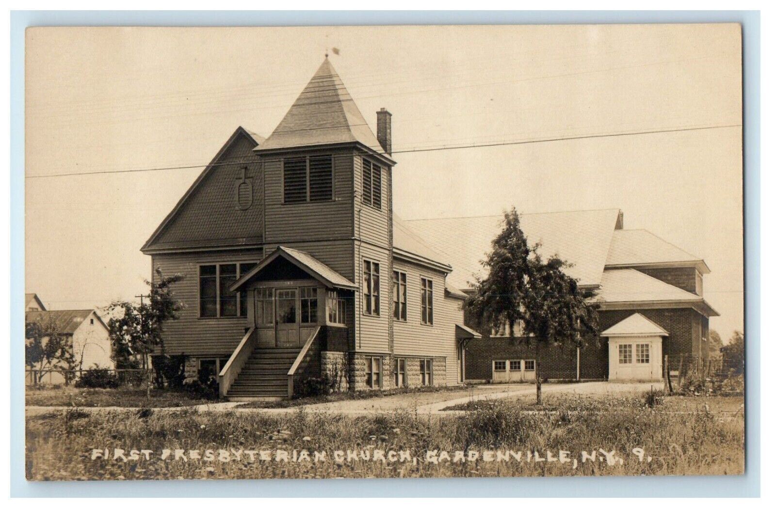 c1910's First Presbyterian Church Gardenville New York NY RPPC Photo Postcard