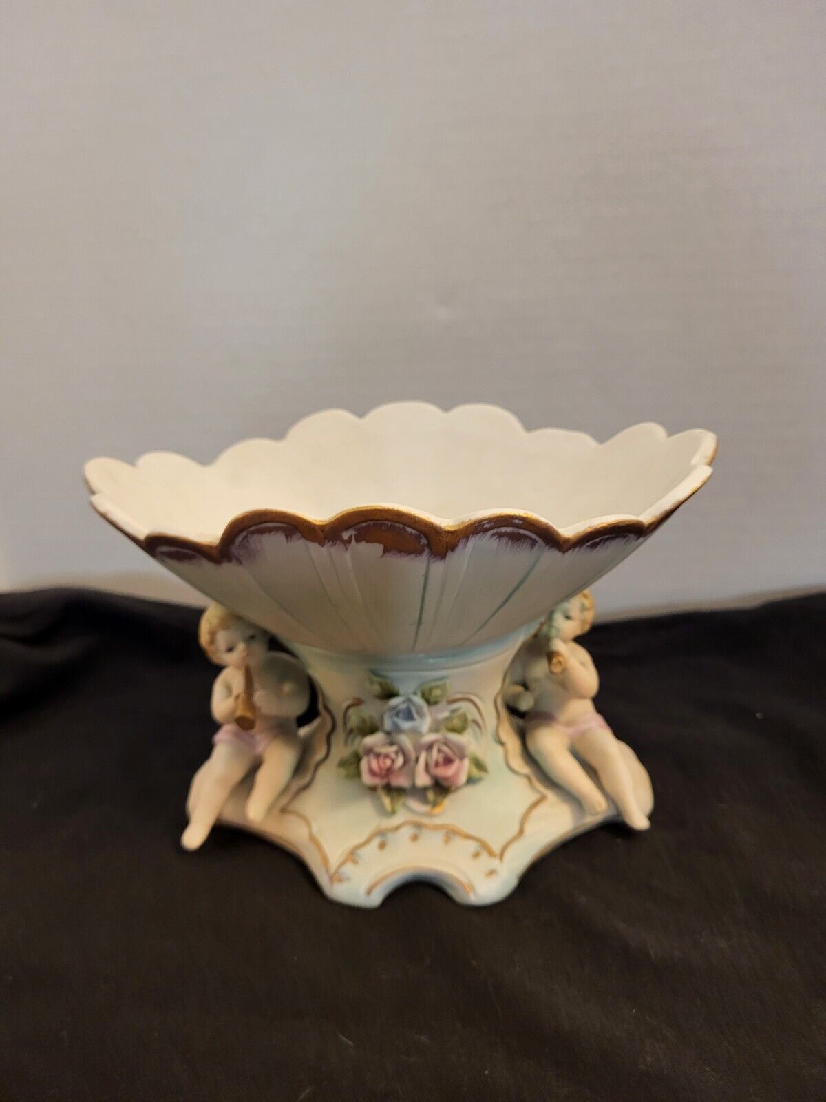 Vintage ARDCO Cherub Display Bowl Ceramic Japan