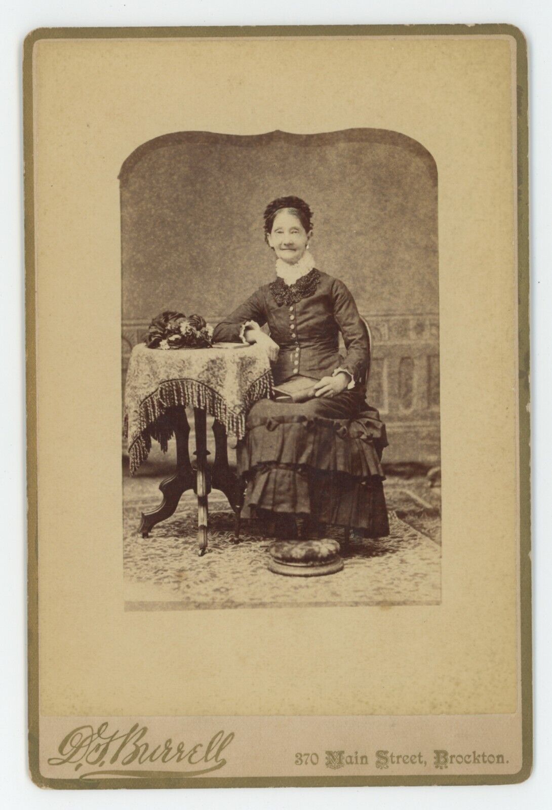 Antique Circa 1880s Cabinet Card Incredible Portrait of Older Woman Brockton, MA