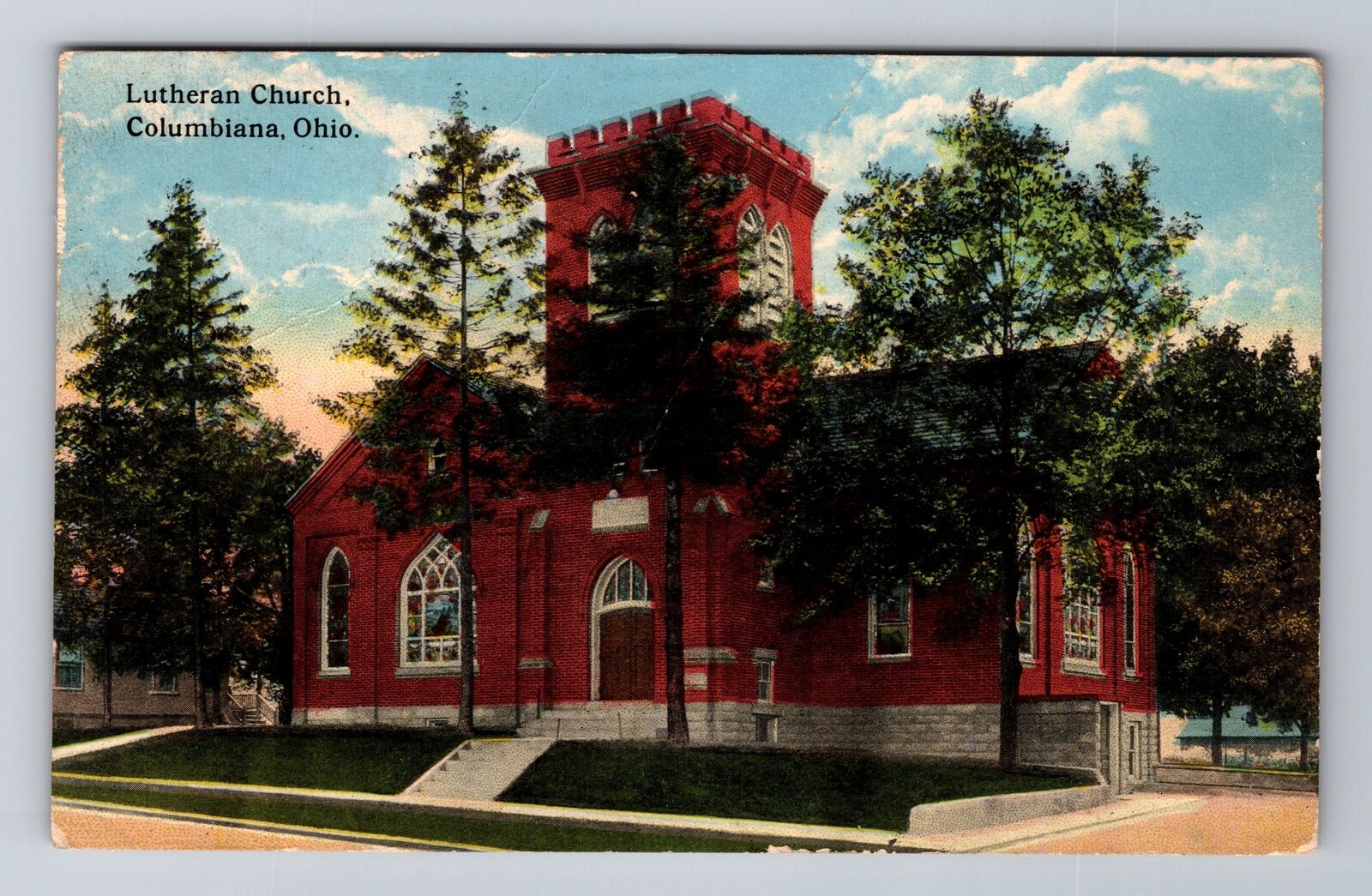 Columbiana OH-Ohio, Lutheran Church, c1915 Antique Vintage Postcard