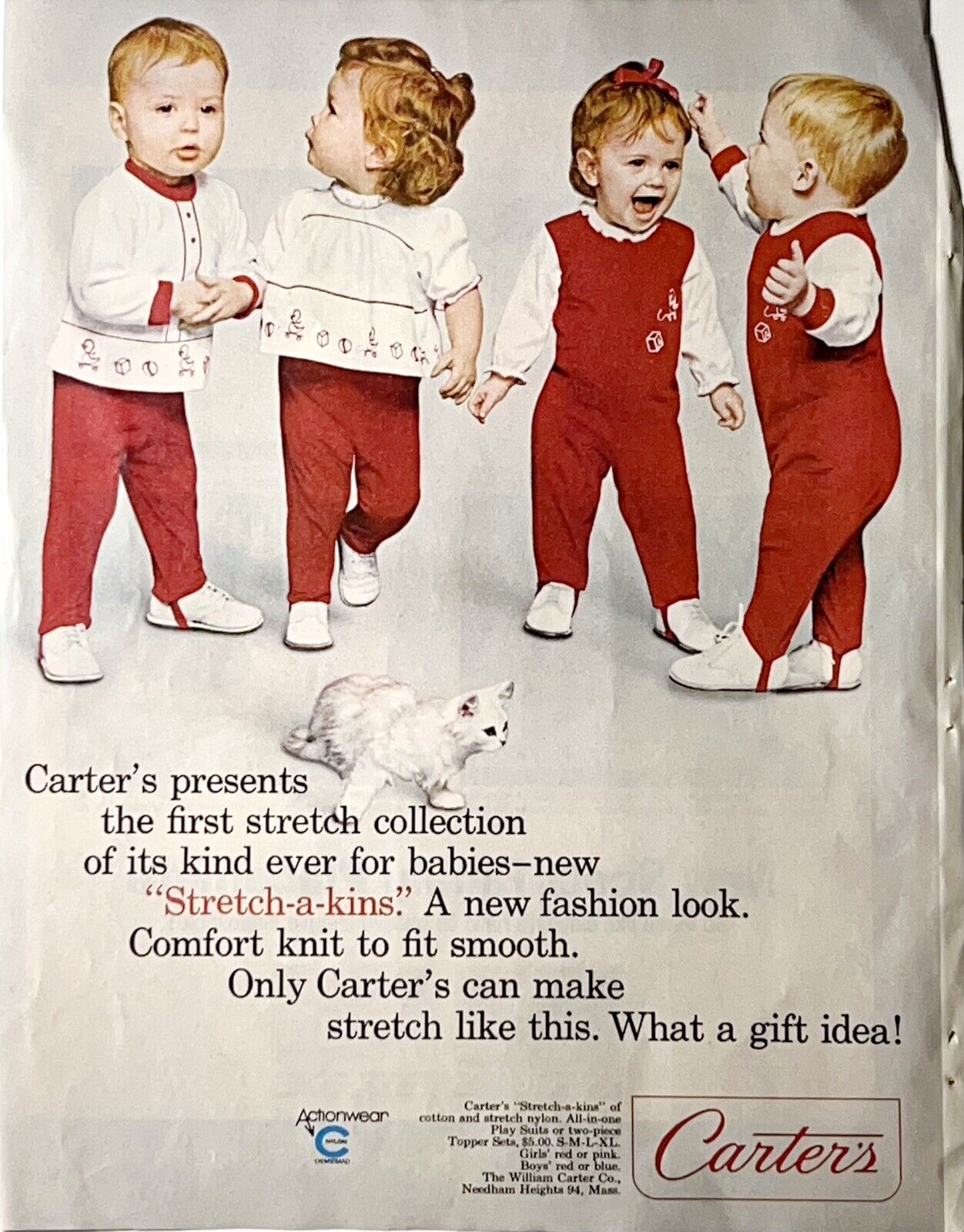 Carter’s children’s clothes print ad 1960s orig vintage 1960s retro art fashion