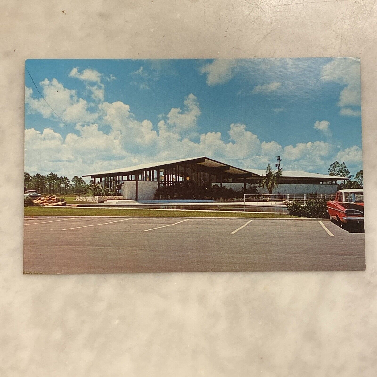 Vtg Port St Lucie FL Country Club Postcard Unposted Administration Building 50s
