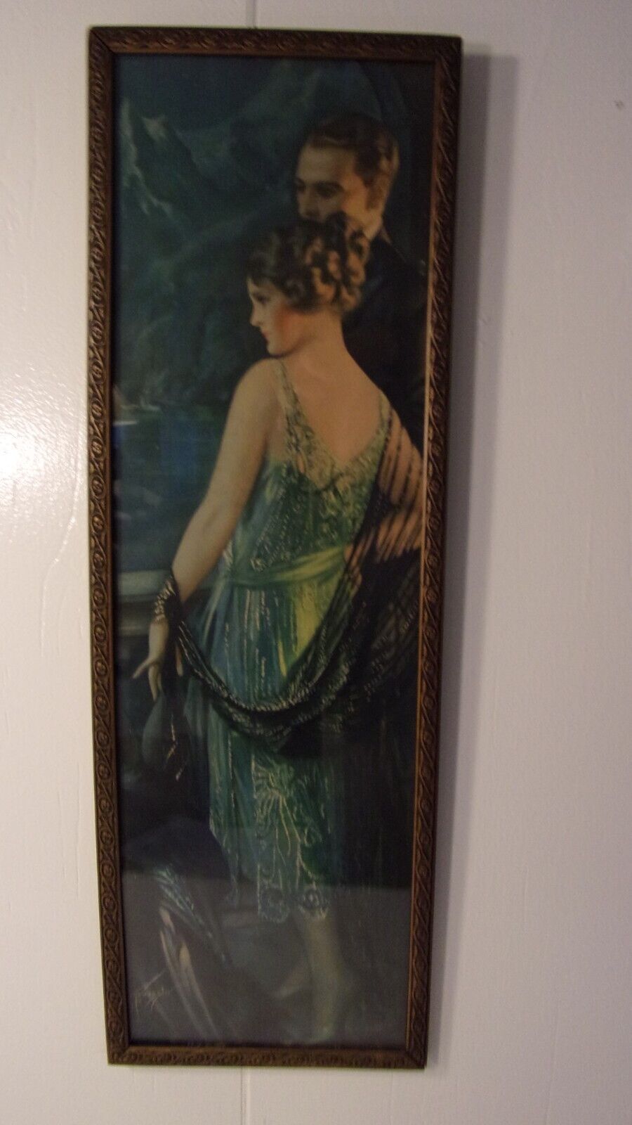 Antique 1924 Pompeian Beauty Powder Advertisement Gene Pressler Art Deco Frame