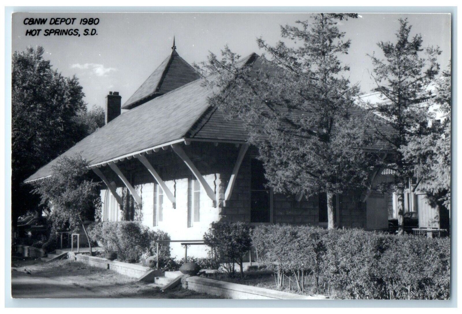 c1980 C&NW Hot Springs South Dakota SD Train Depot Station RPPC Photo Postcard