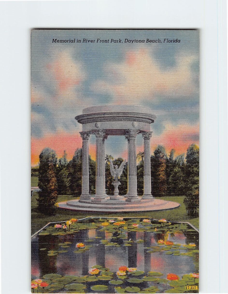 Postcard Memorial in River Front Park Daytona Beach Florida USA