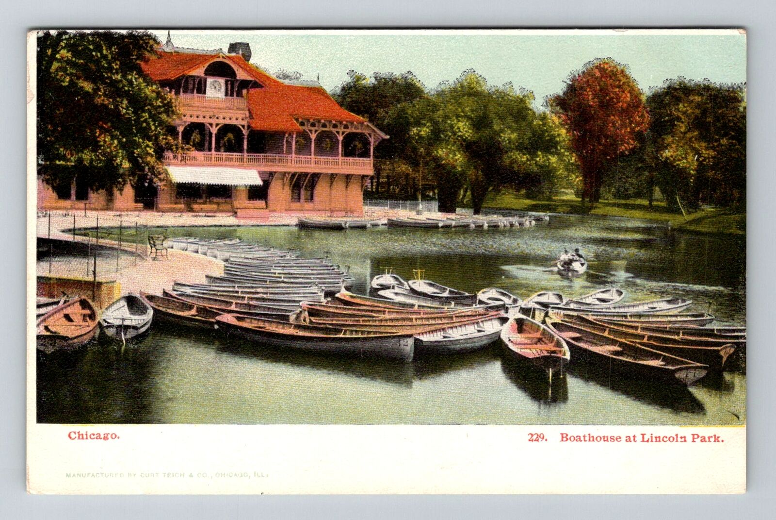 Chicago IL-Illinois, Boathouse at Lincoln Park, Vintage Postcard