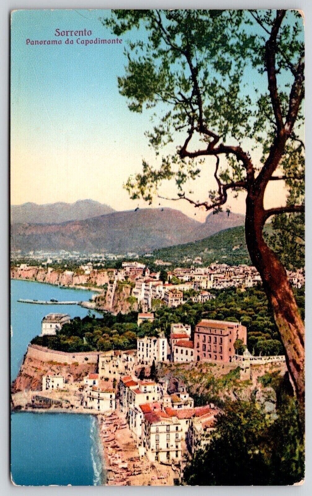 Sorrento Italy Scenic Coastal Village European Overlook DB UNP Postcard