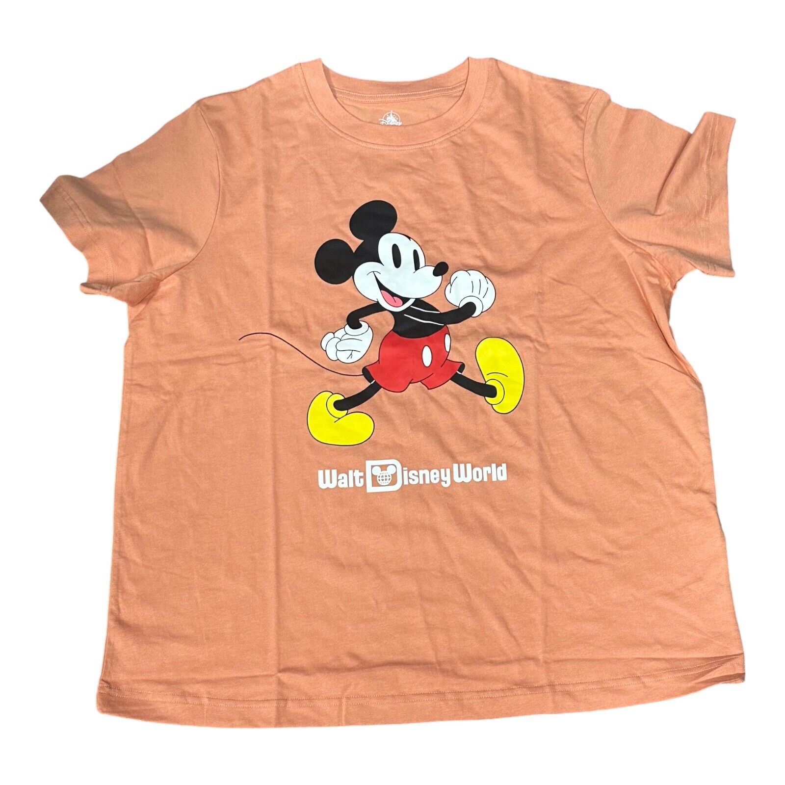 Disney Parks Walt Disney World Walking Mickey Mouse Orange T-Shirt S