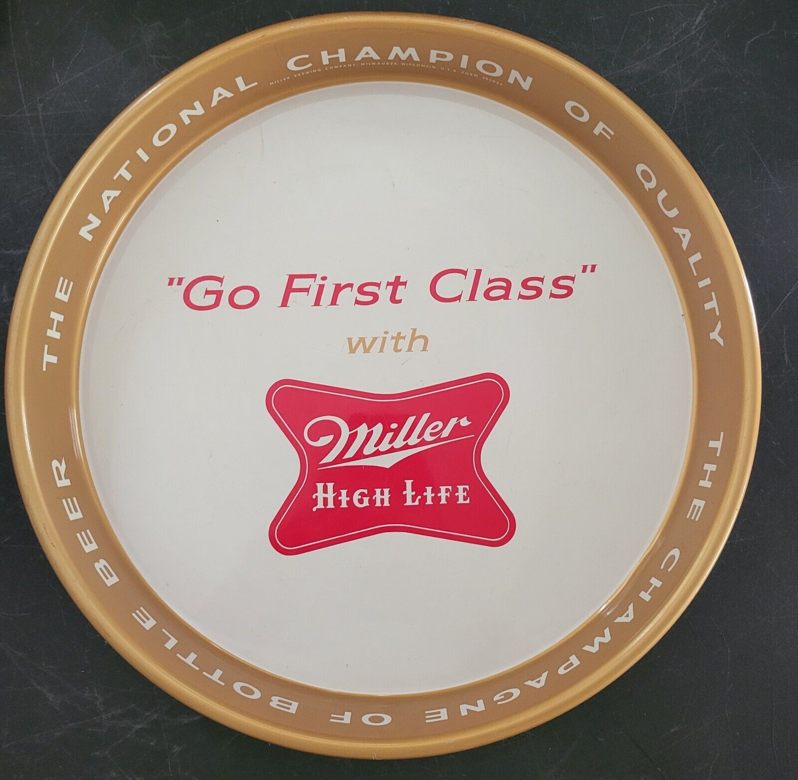 VINTAGE MILLER HIGH LIFE GO FIRST CLASS BEER TRAY