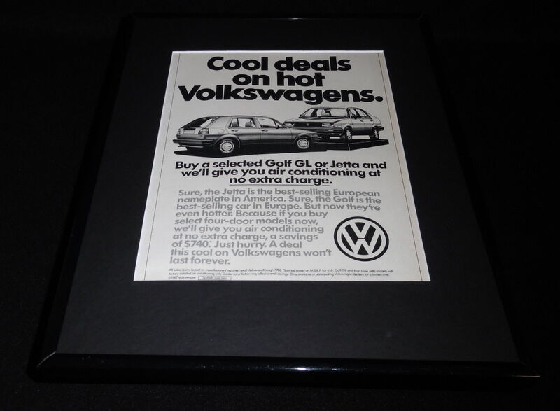 1987 Volkswagen VW Golf Framed 11x14 ORIGINAL Vintage Advertisement