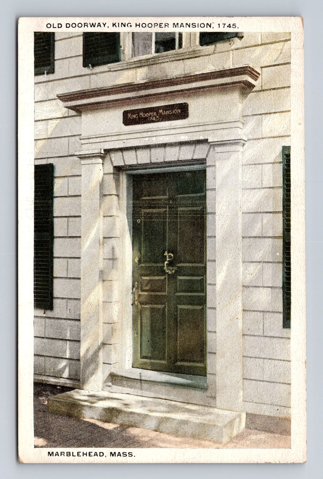 Marblehead MA- Massachusetts, Old Doorway, King Hooper Mansion, Vintage Postcard