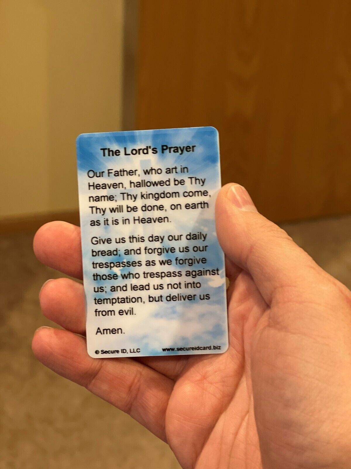 Lord\'s Prayer Card 10 Commandments Durable Plastic Card