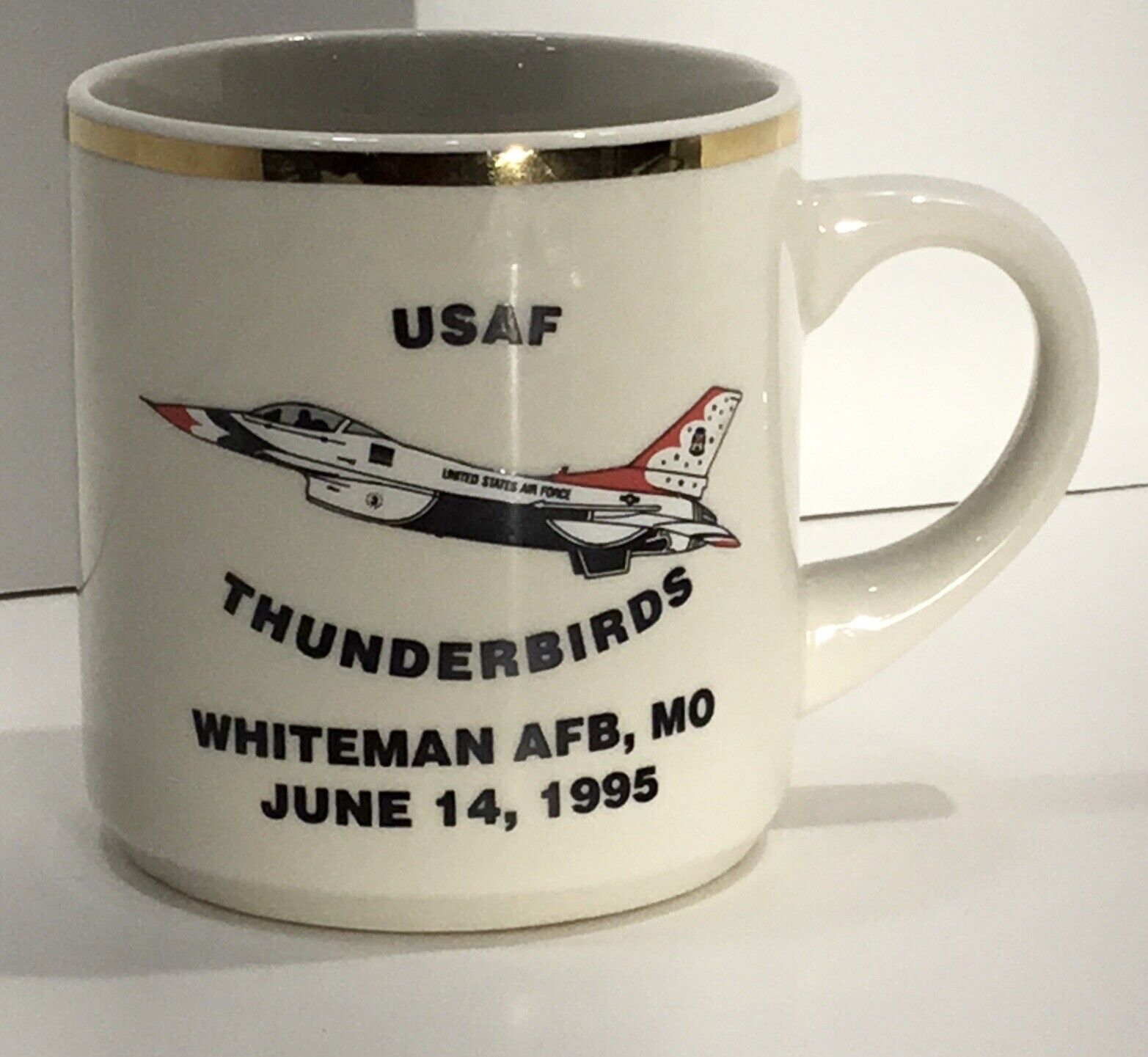 RARE USAF United States Air Force Coffee Mug Whiteman Base F-16 Aviation