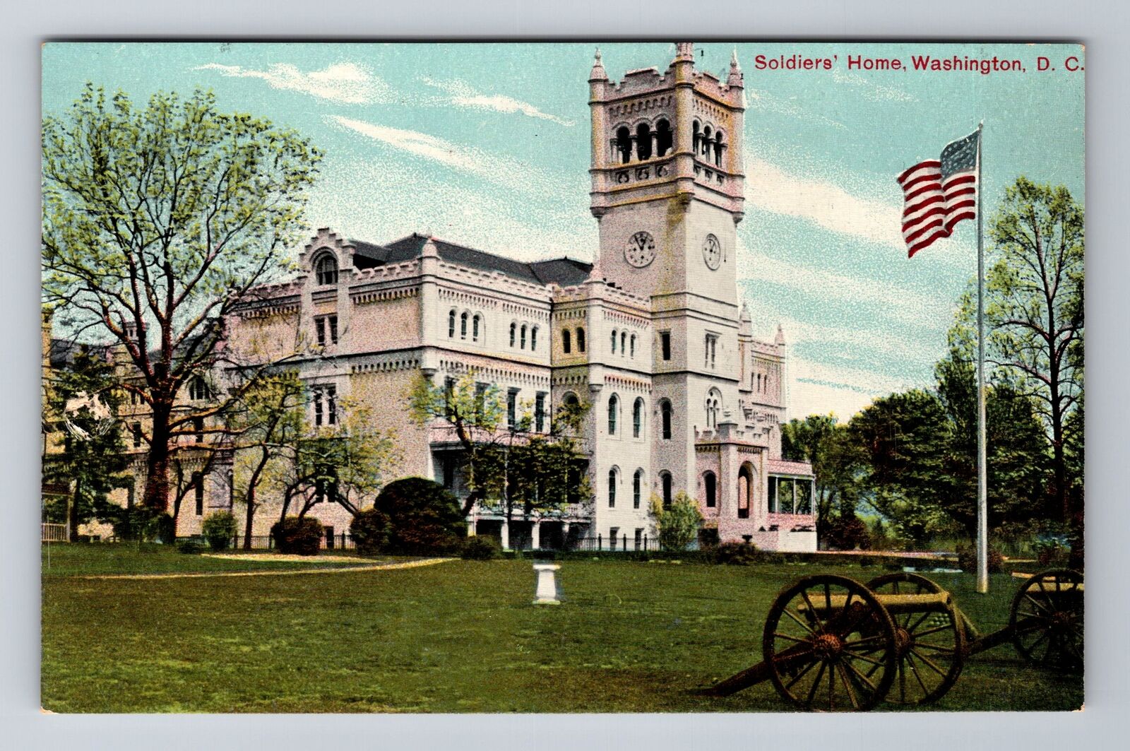 Washington DC, Soldiers Home, Antique Vintage Souvenir Postcard