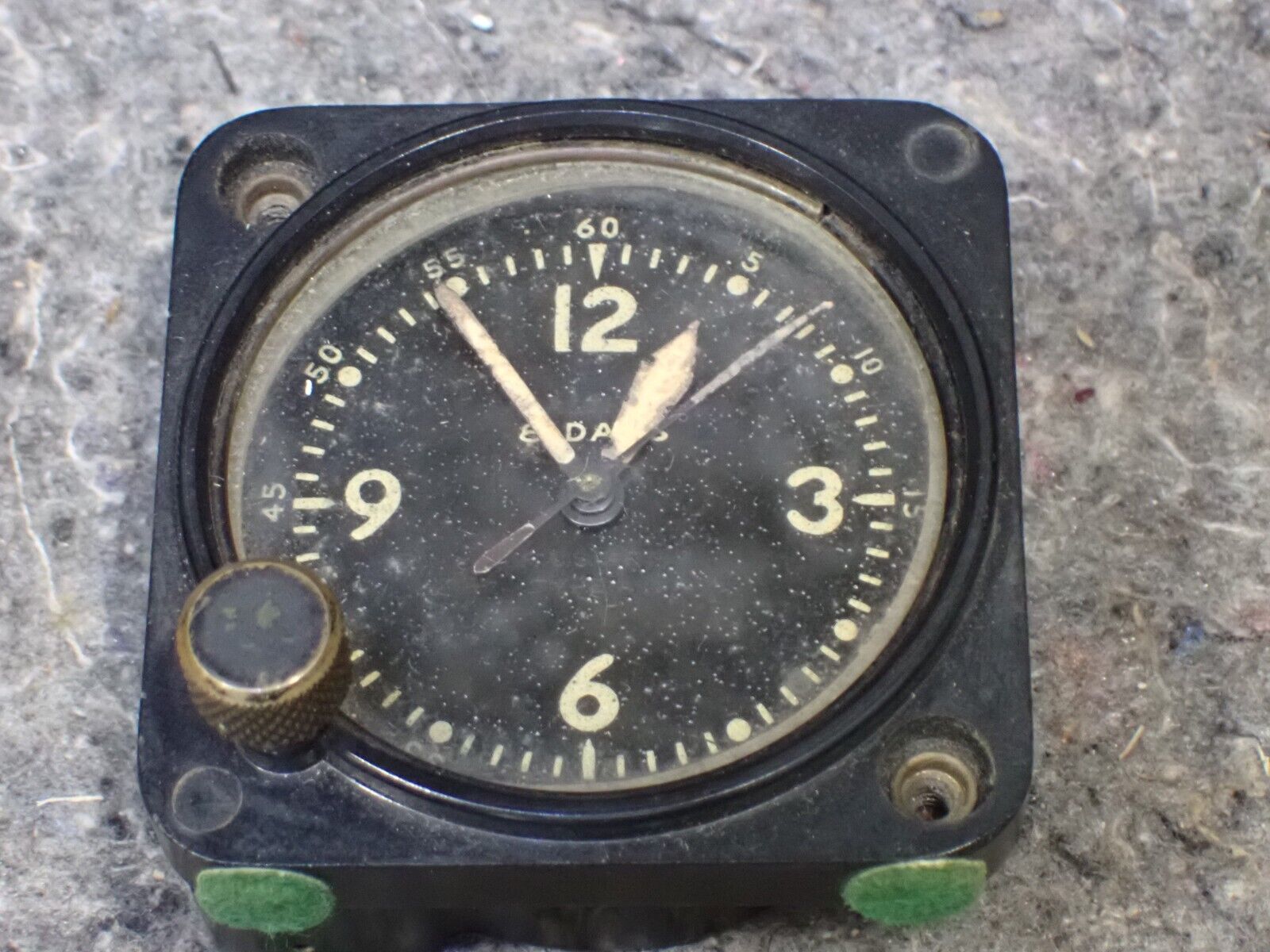 Vintage WWII Waltham Type A-11 A.P. US Army Airplane Clock runs 8 Day Look
