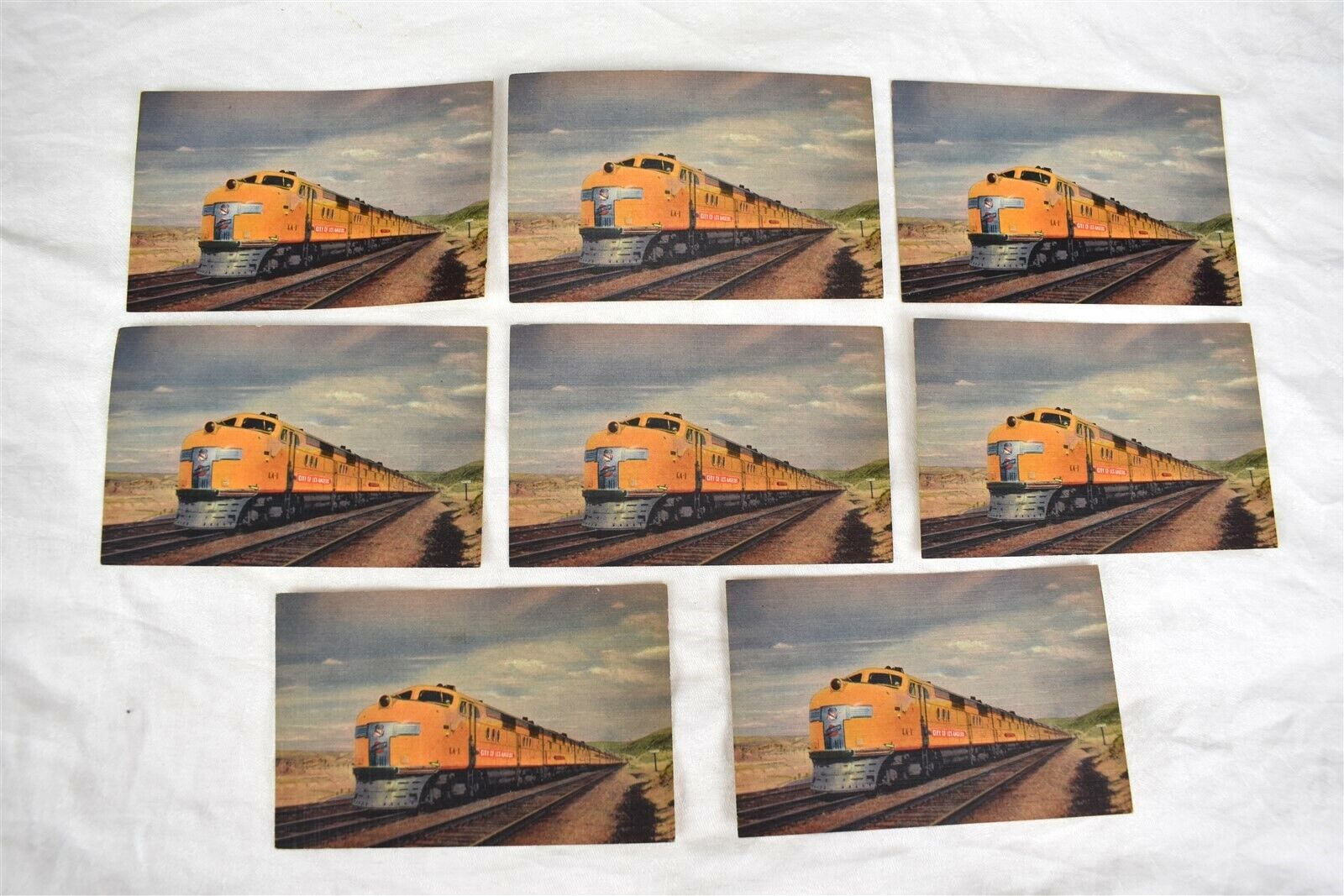 Union Pacific Railroad Post Card Streamliner City Los Angeles Lot of 8