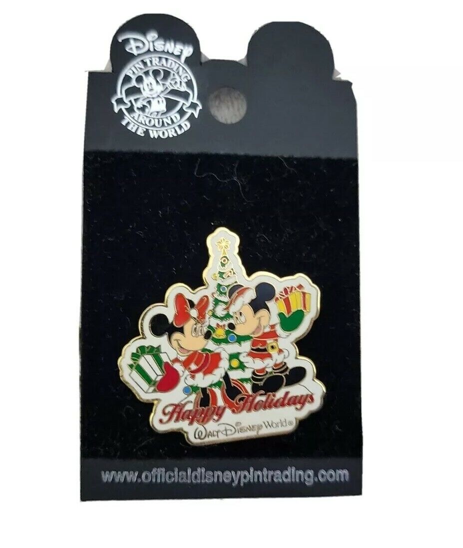 BRAND NEW WALT DISNEY WORLD Mickey & Minnie Pin Happy Holidays 2002 VINTAGE-RARE