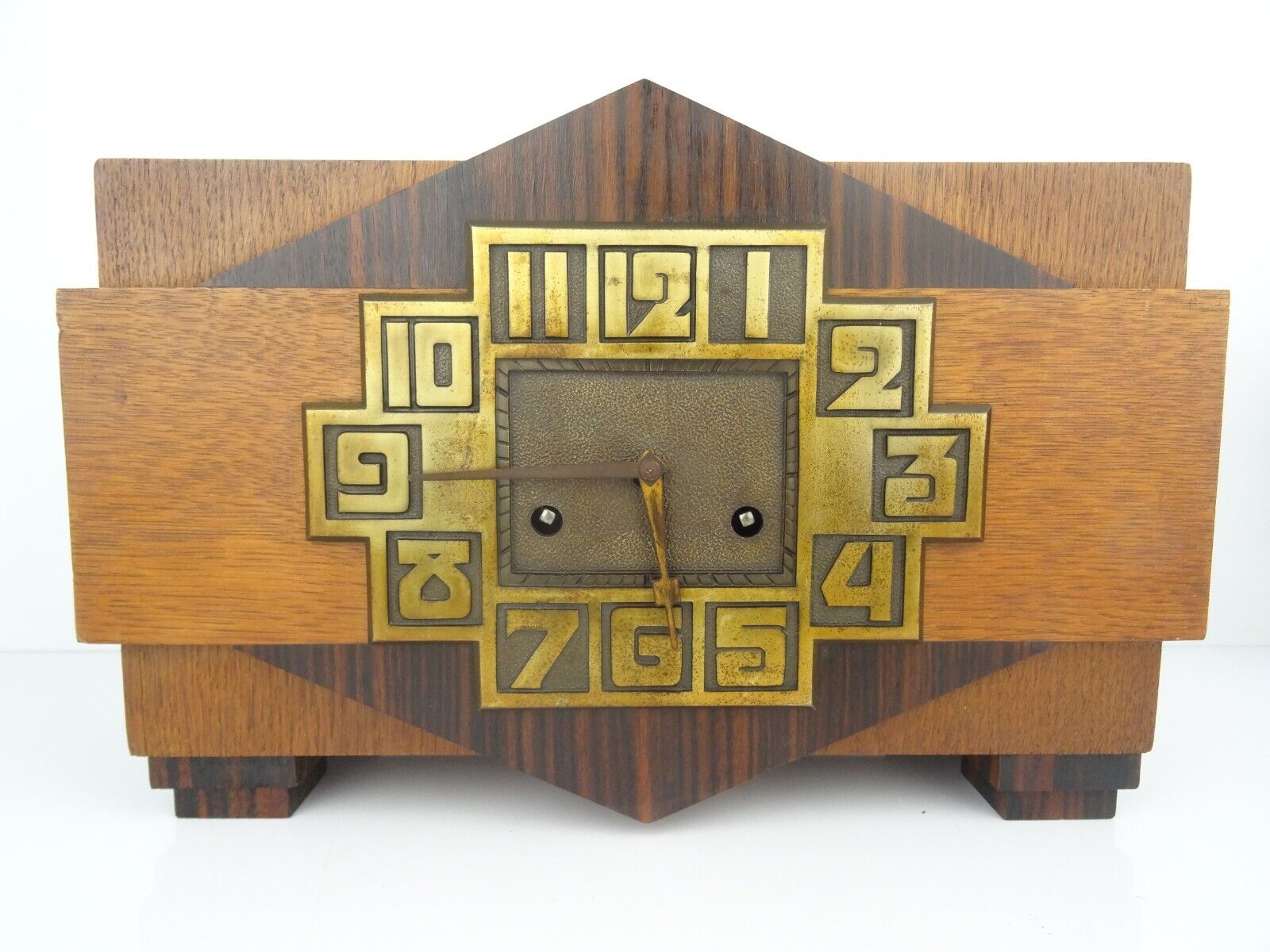 German JUNGHANS PFEILRKEUZ Bauhaus Antique 1930s Mantel Bracket Clock 8 Day