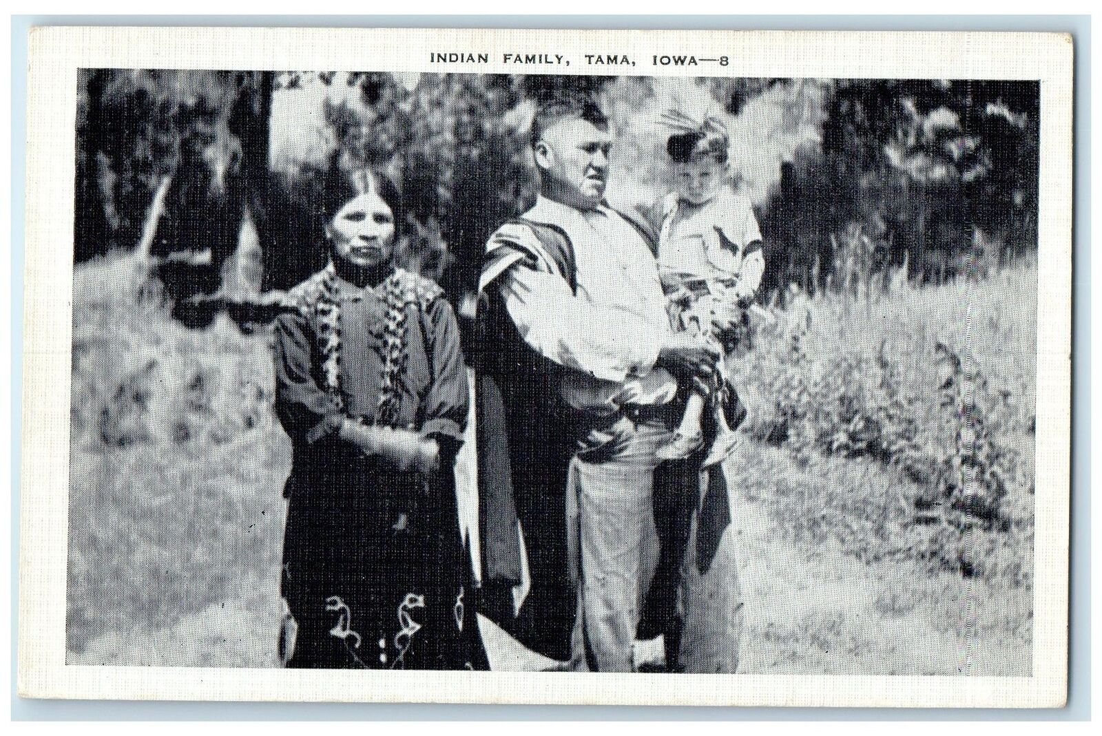 c1940's Indian Family Picture Scene Tama Iowa IA Unposted Vintage Postcard