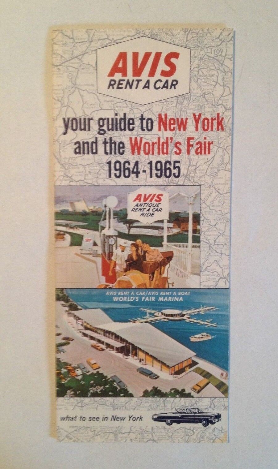 Avis Rent A Car Pamphlet/Brochure from the 1964-65 New York World's Fair